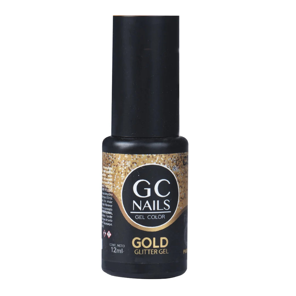 Gel Glitter Fantastic Dorado Para Uñas Acrilicas GC Nails