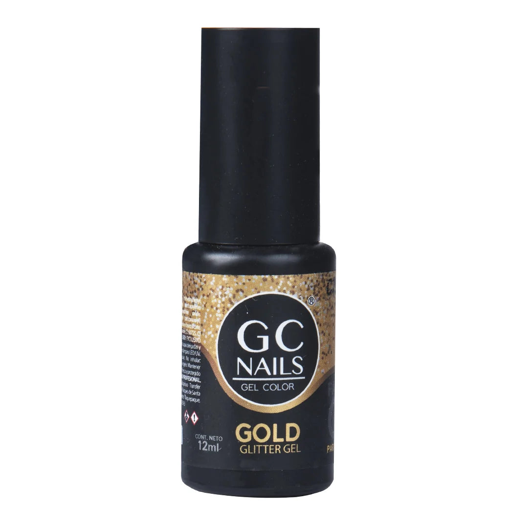 Gel Glitter Fantastic Dorado Para Uñas Acrilicas GC Nails