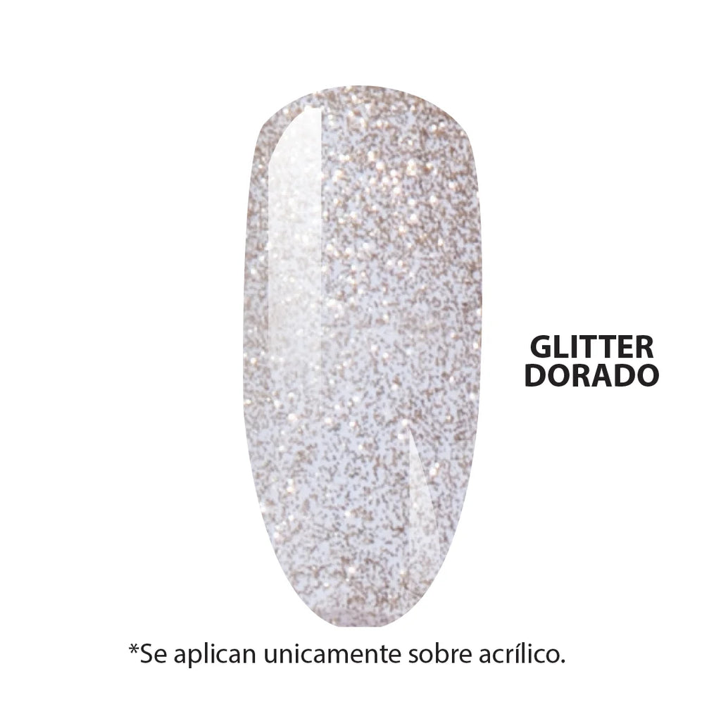 Gel Glitter Fantastic Dorado Para Uñas Acrilicas GC Nails