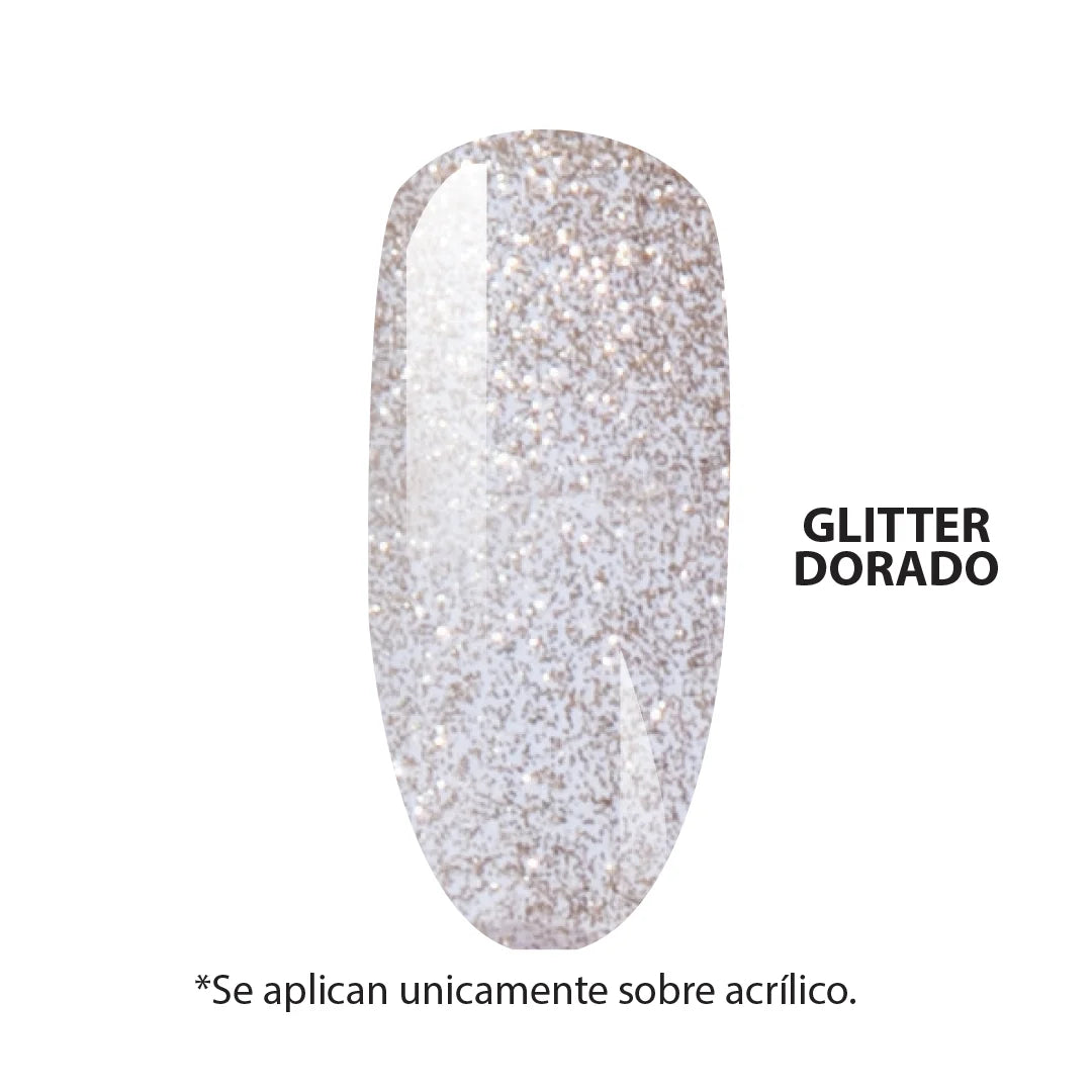 Gel Glitter Fantastic Dorado Para Uñas Acrilicas GC Nails