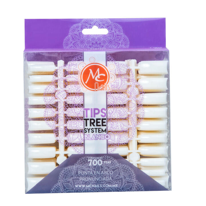 Tips Punta De Arco Blanco Para Uña Natural 700 Pzs Mc Nails