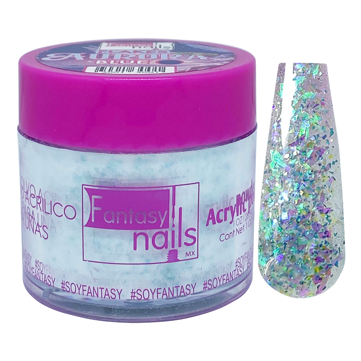 Acrilico Flake Aurora Blue 1 Oz Fantasy Nails