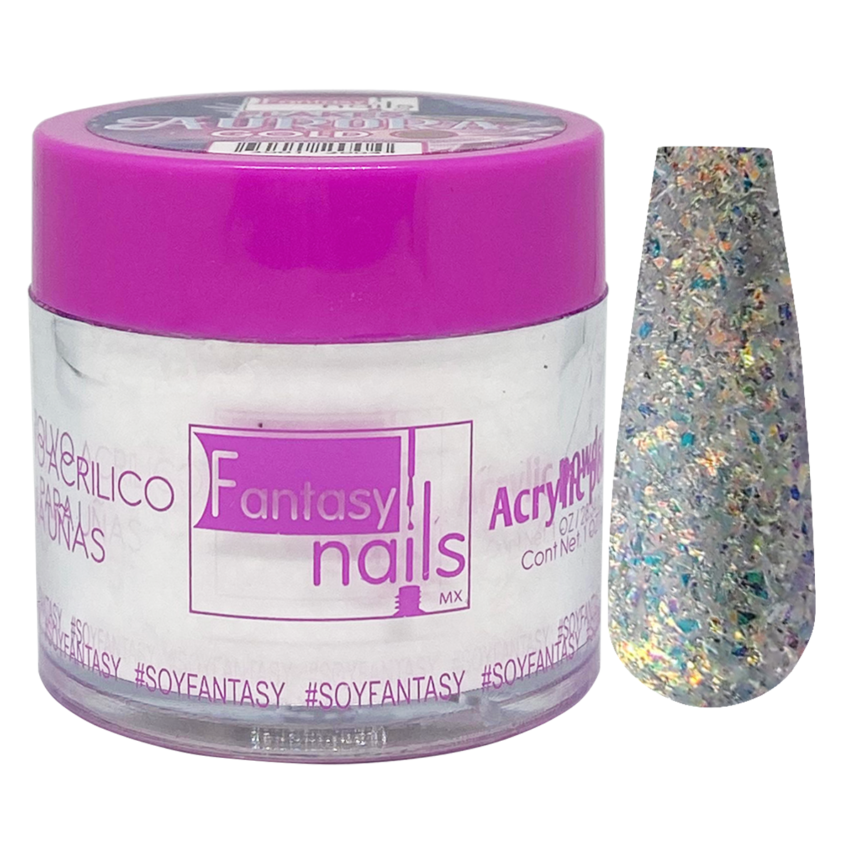 Acrilico Flake Aurora Gold 1 Oz Fantasy Nails