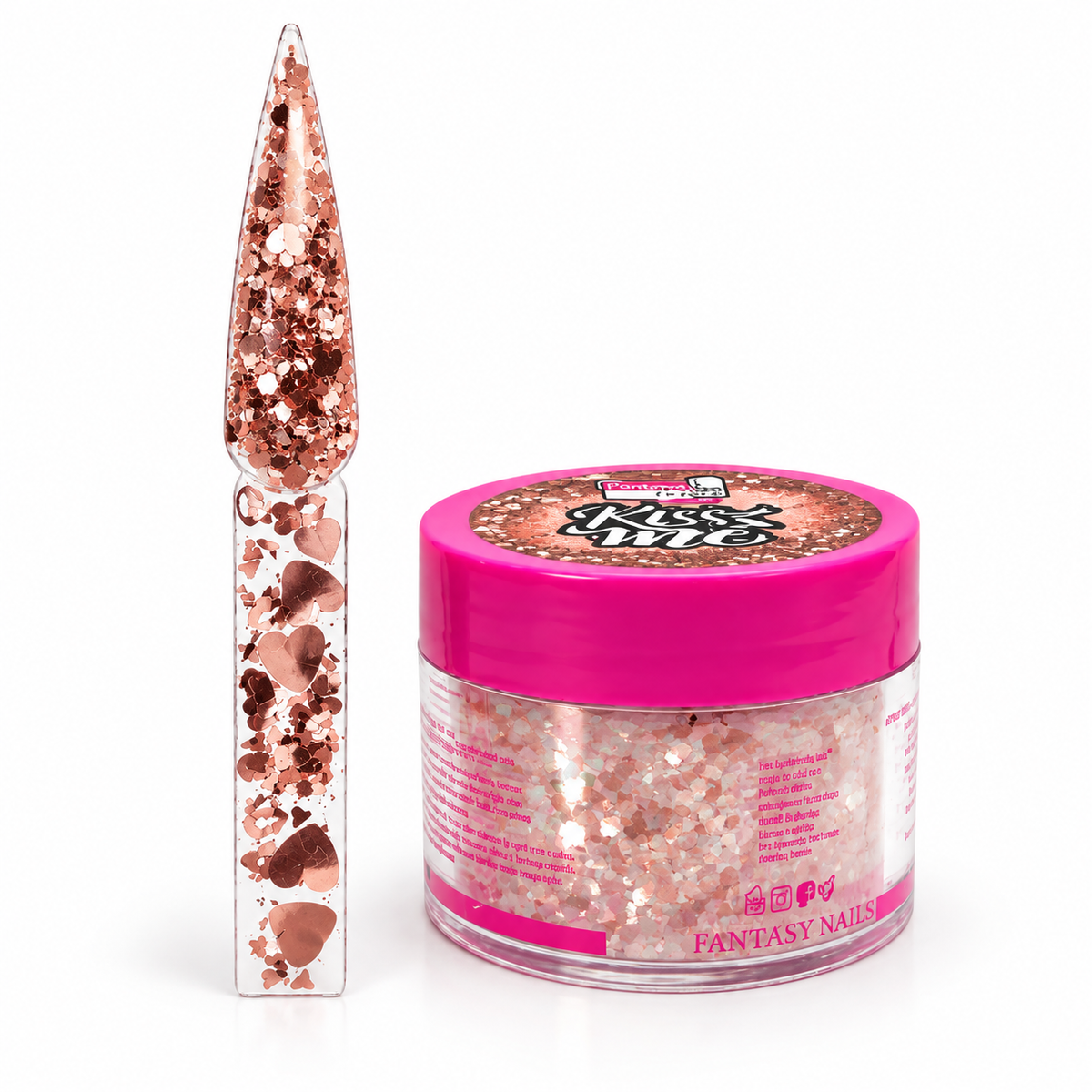 Acrilico Kiss Me Rose Gold 1 Oz Fantasy Nails