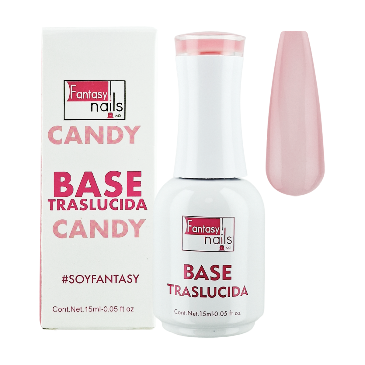 Gel Base Traslucida #04 Candy 15 Ml Fantasy Nails