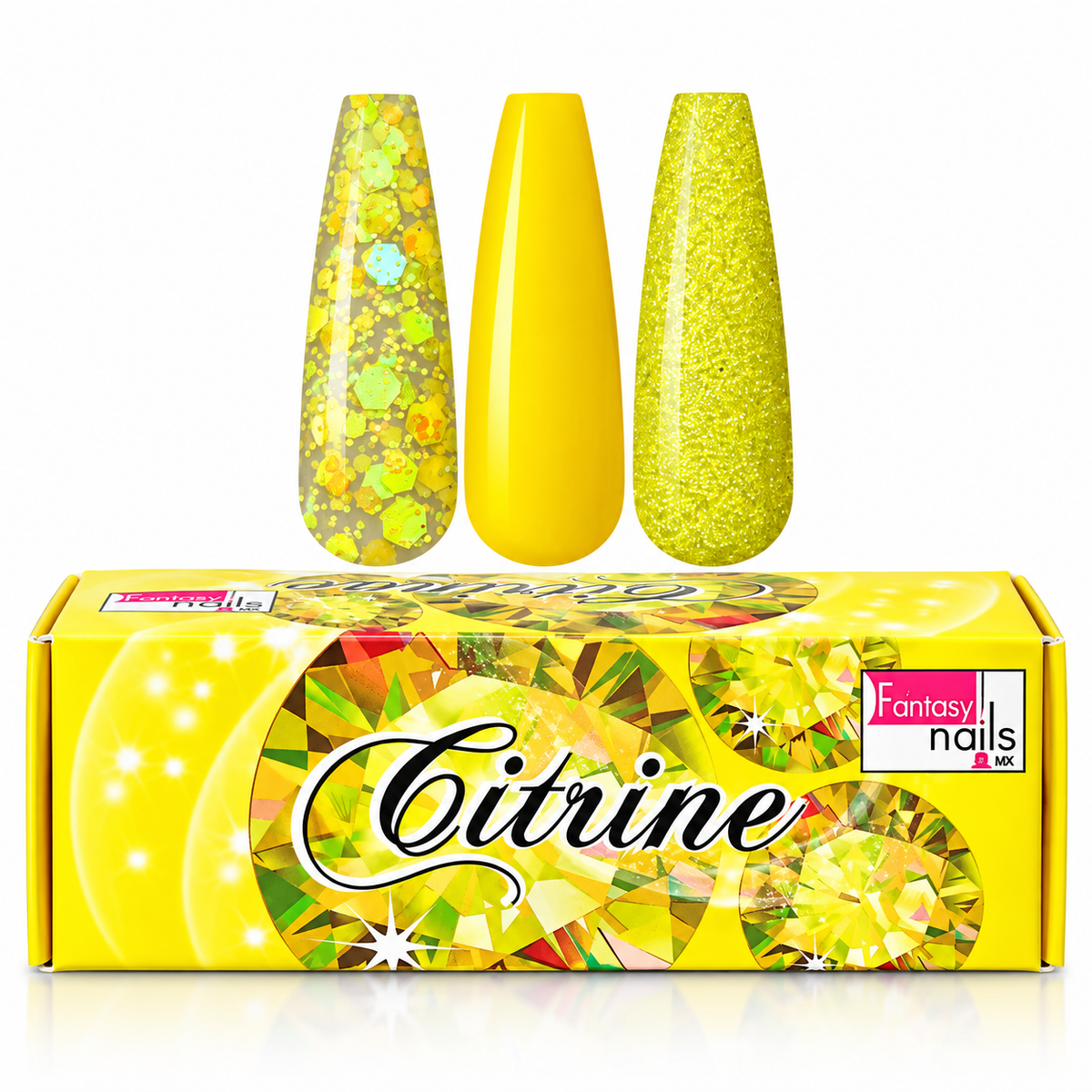 Coleccion Acrilicos 3 Pzs Citrine Fantasy Nails