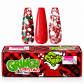Coleccion Acrilicos 3 Pzs Grinch Roja Fantasy Nails