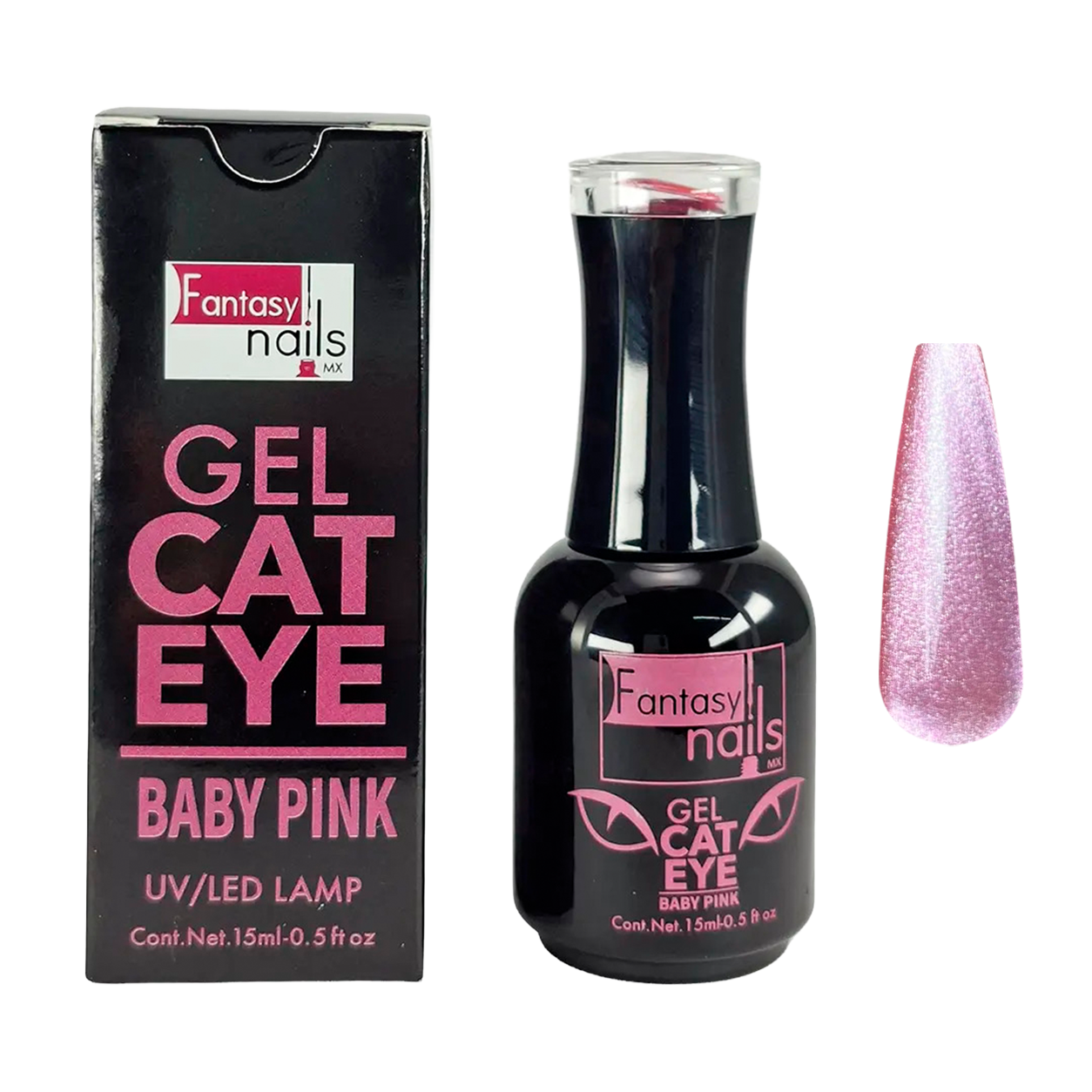 Gel Cat Eye Baby Pink Fantasy Nails