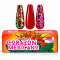 Coleccion Acrilicos 3 Pzs Corazon Mexicano Fantasy Nails