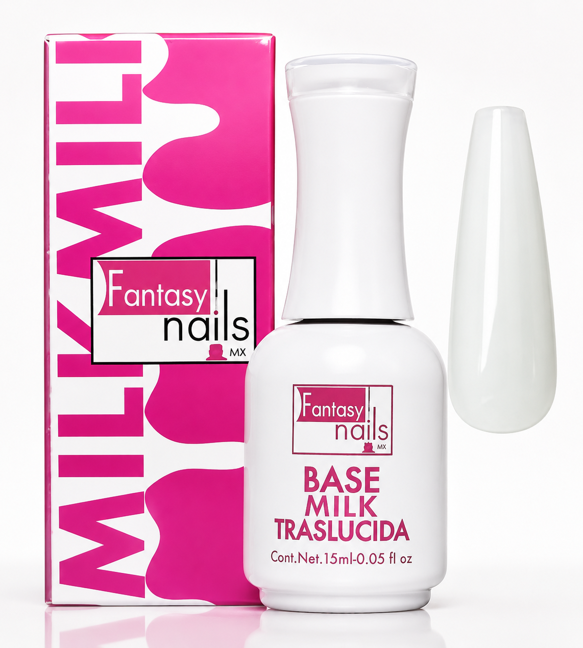 Gel Base Traslucida #08 Milk White 15 Ml Fantasy Nails