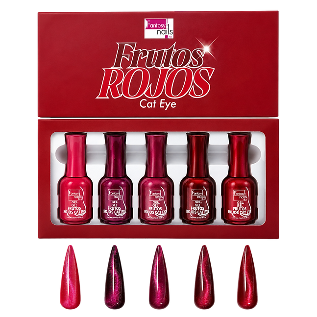 Coleccion Gel Frutos Rojos Cat Eye Fantasy Nails