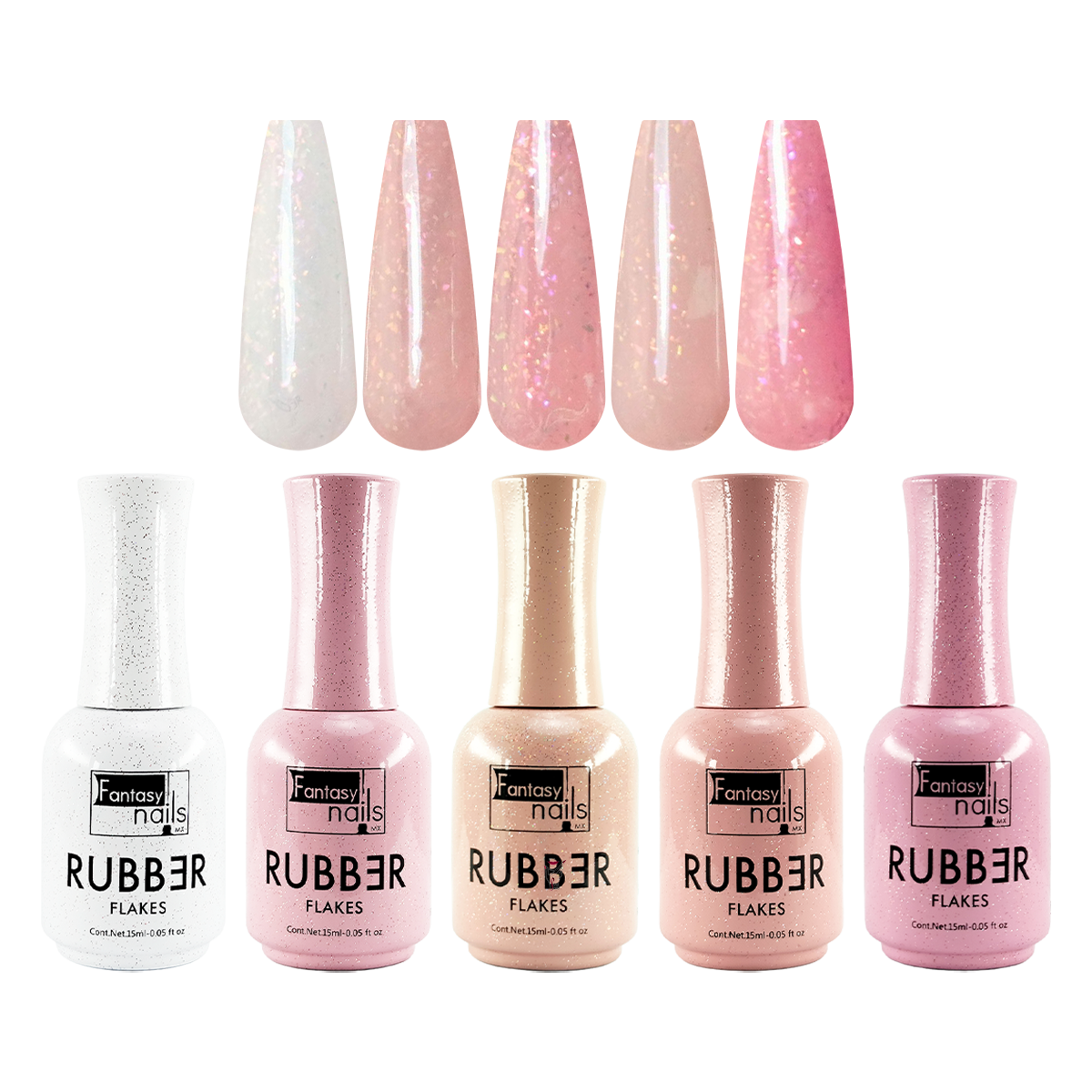 Coleccion Gel Rubber Flakes Fantasy Nails