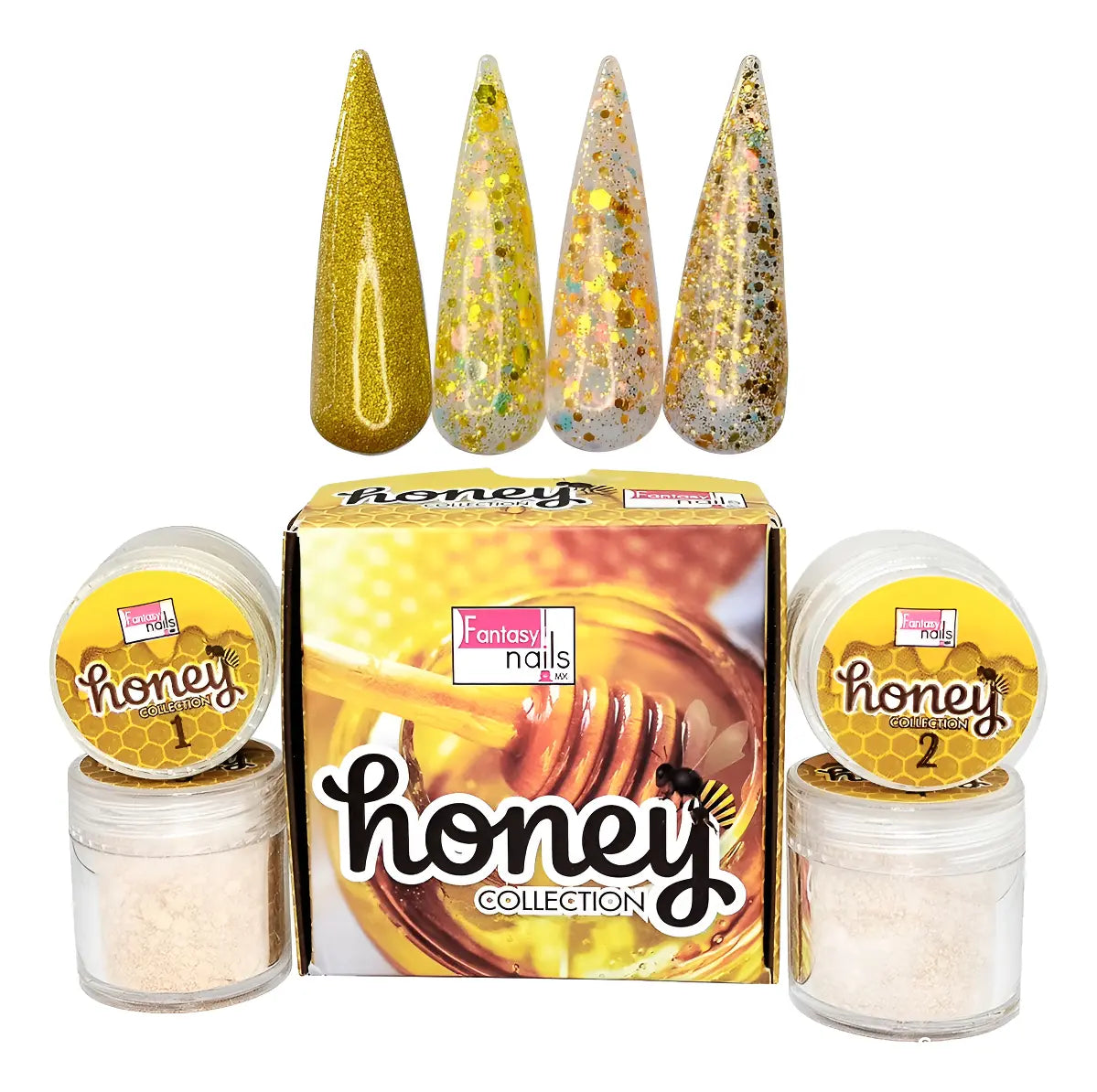 Coleccion Acrilicos 4 Pzs Honey Fantasy Nails