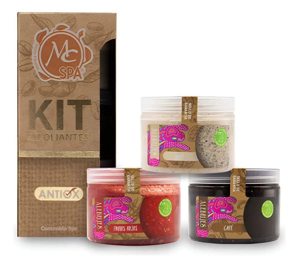 Kit 3 Pzs De Exfoliantes Para Manicure Y Pedicure 150 Gr C/U Nuez Cafe Y Frutos Rojos Mc Nails