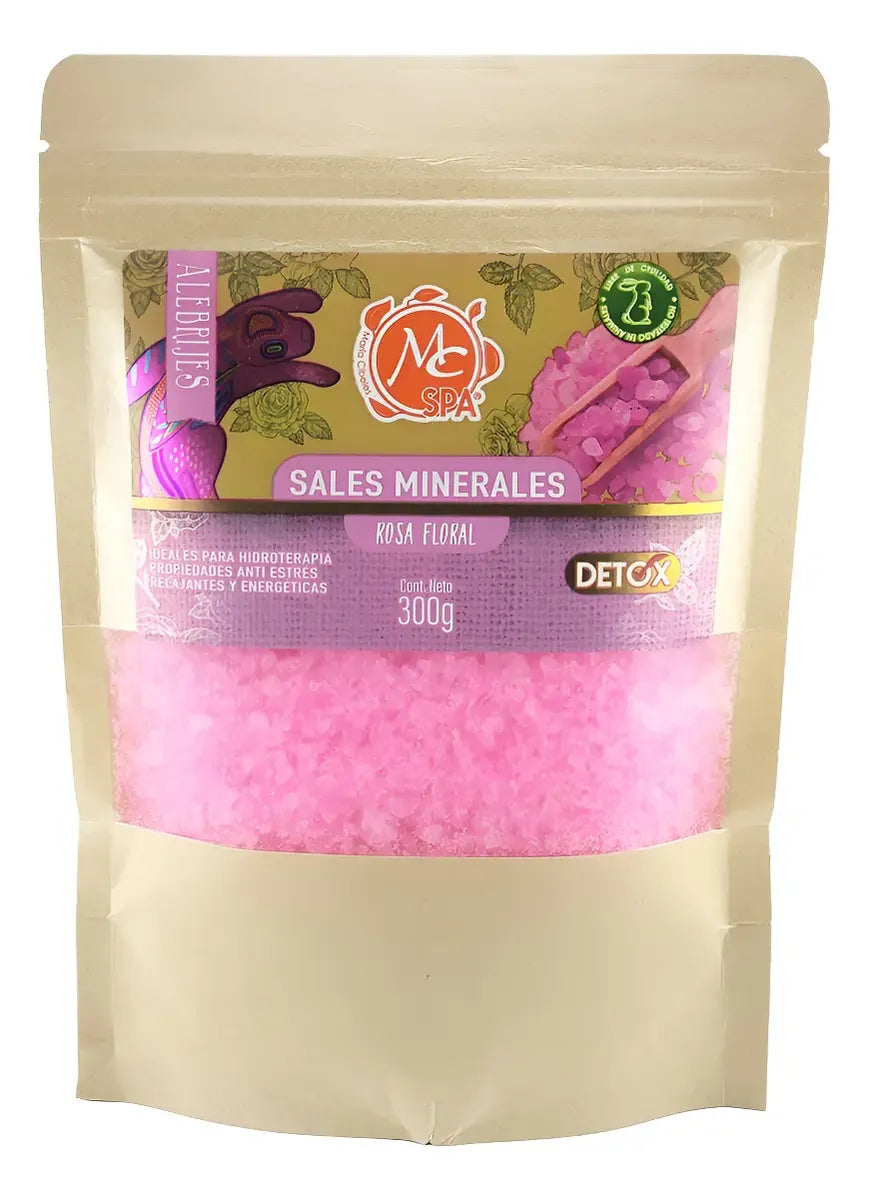 Sales Minerales Rosa Floral Para Hidroterapia 300 Gr Mc Nails