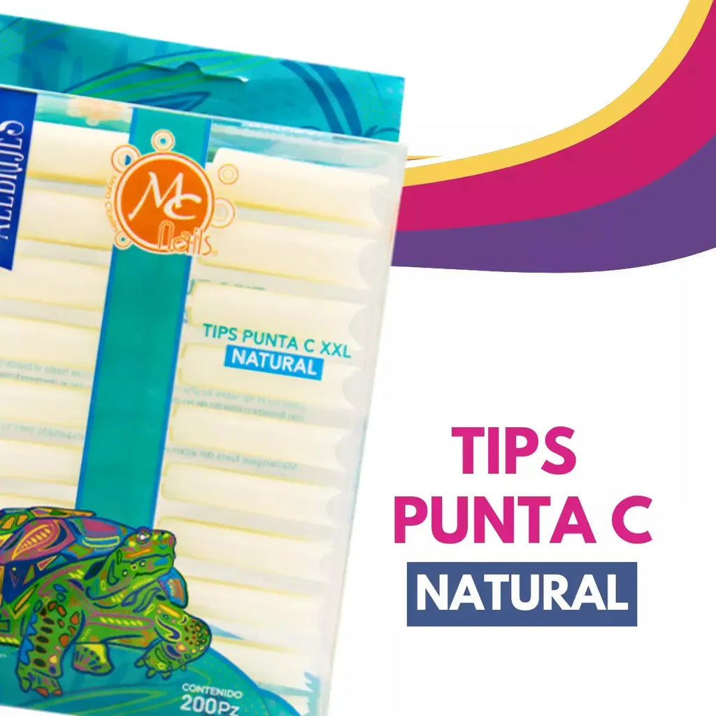 Tips Punta C XXL Natural 200 Pzs Mc Nails