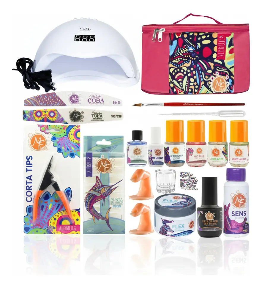 Kit Básico Para Uñas Acrílicas Con Lampara UV + Regalos Mc Nails