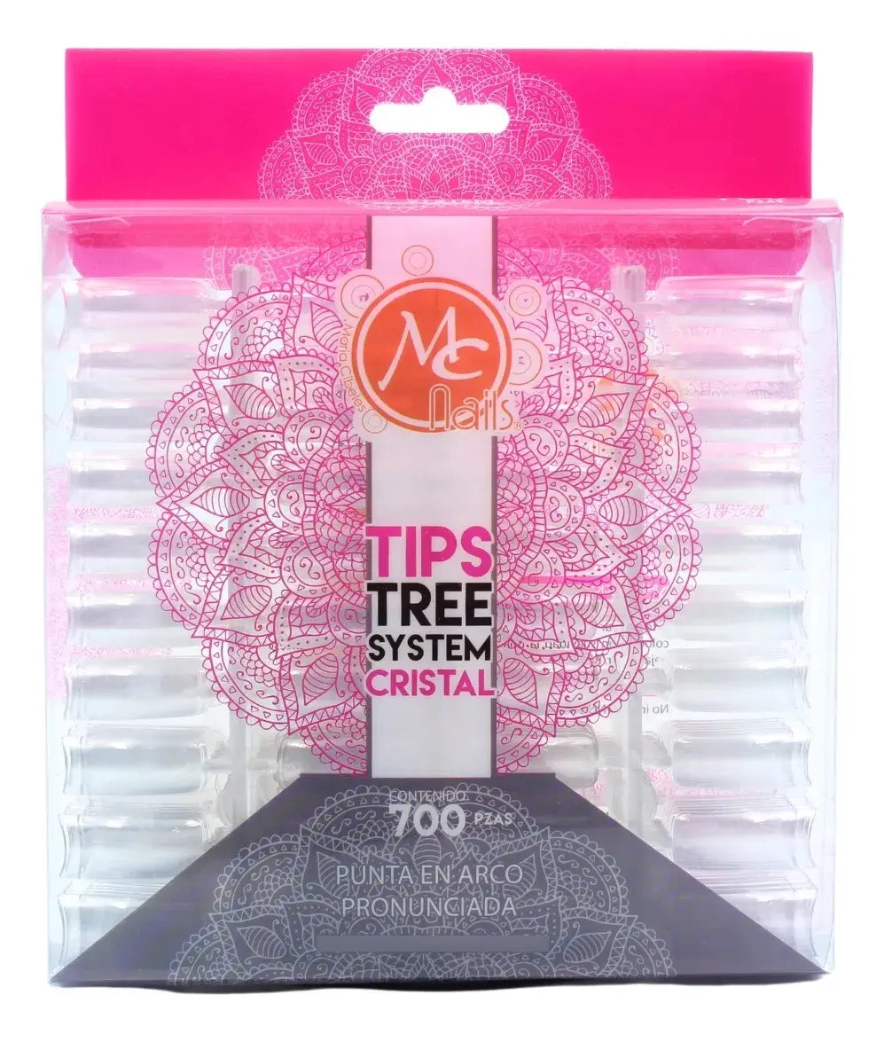 Tips Punta De Arco Cristal Para Uña Natural 700 Pzs Mc Nails