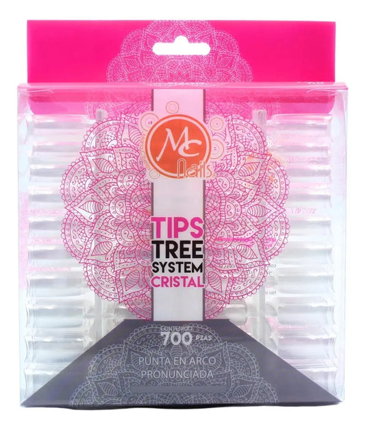 Tips Punta De Arco Cristal Para Uña Natural 700 Pzs Mc Nails