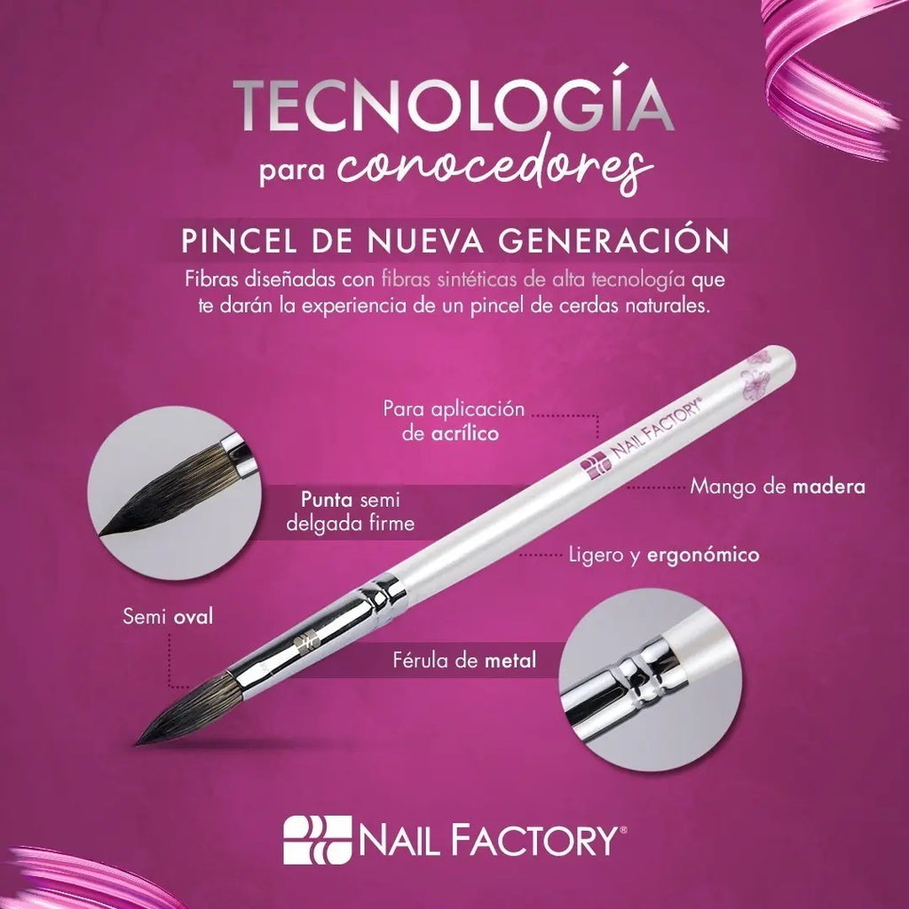 Pincel De Madera #8 Nail Factory