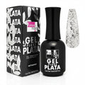 Gel Plata Flake Fantasy Nails