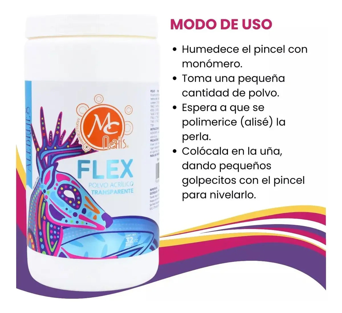 Polvo Acílico Transparente 32 Oz Mc Nails