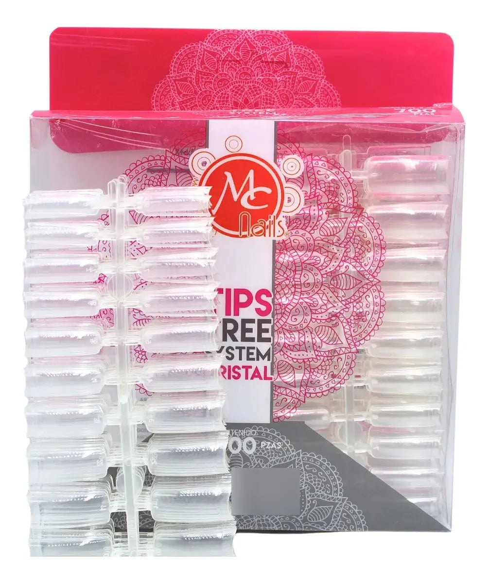 Tips Punta De Arco Cristal Para Uña Natural 700 Pzs Mc Nails