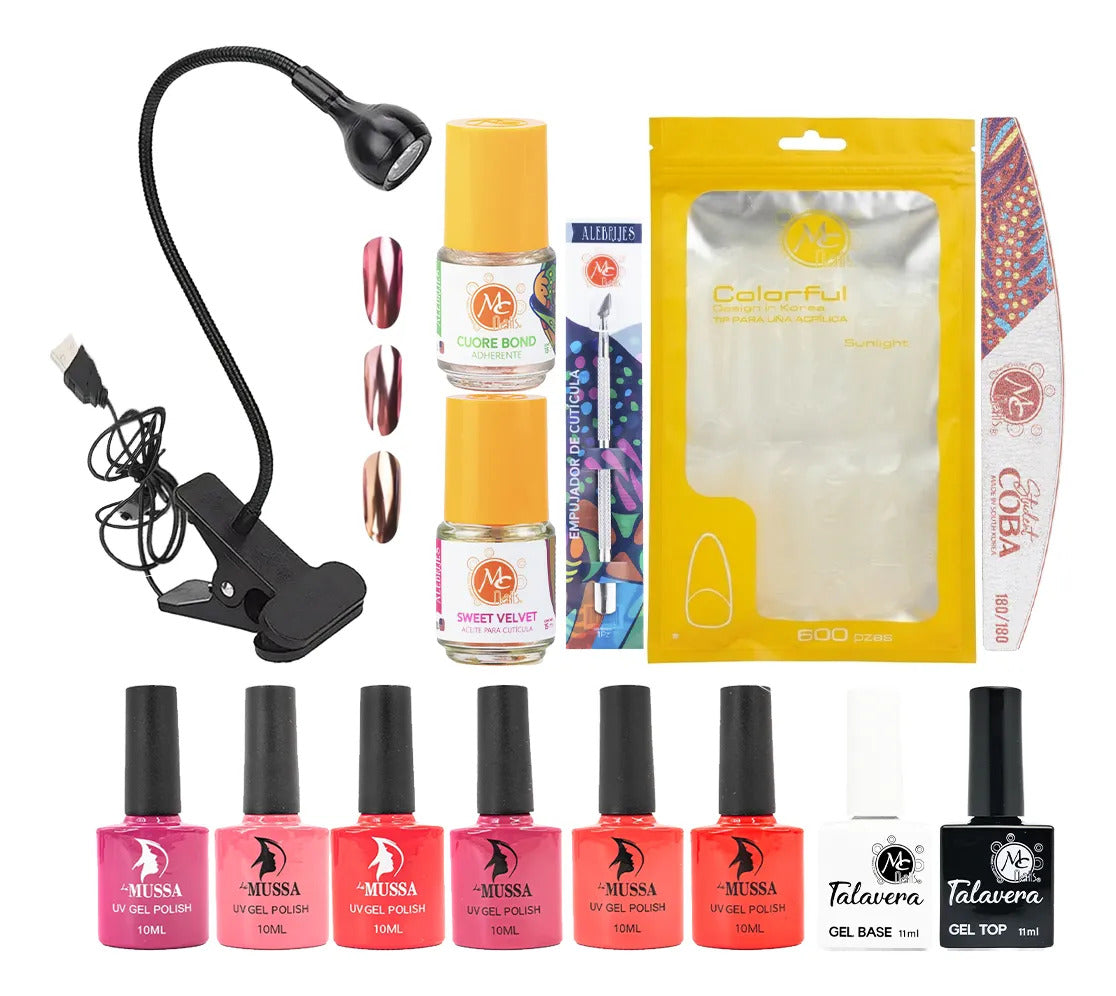 Kit De Uñas Press On Soft Gel A Elegir Mc Nails