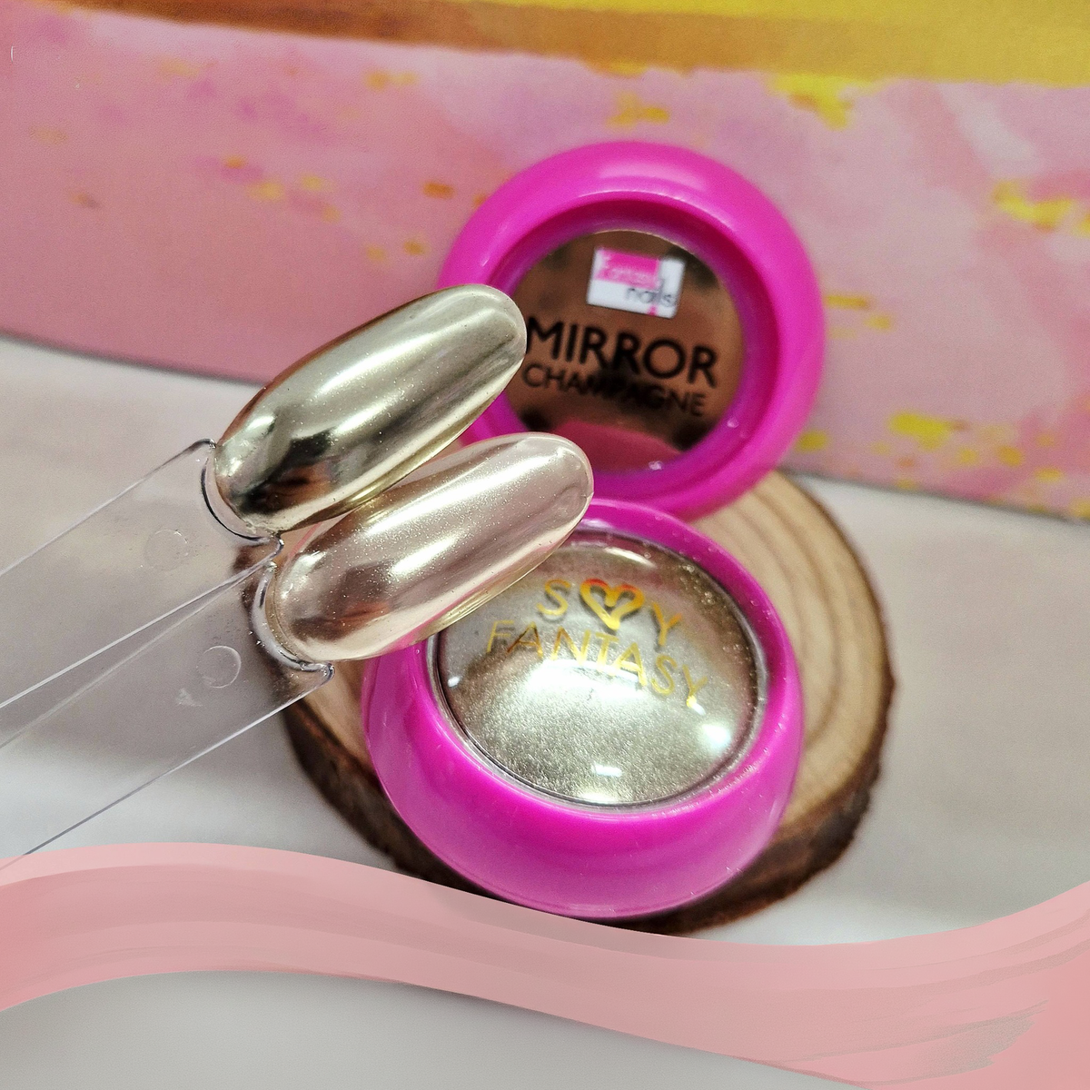 Efecto Mirror Champagne Fantasy Nails