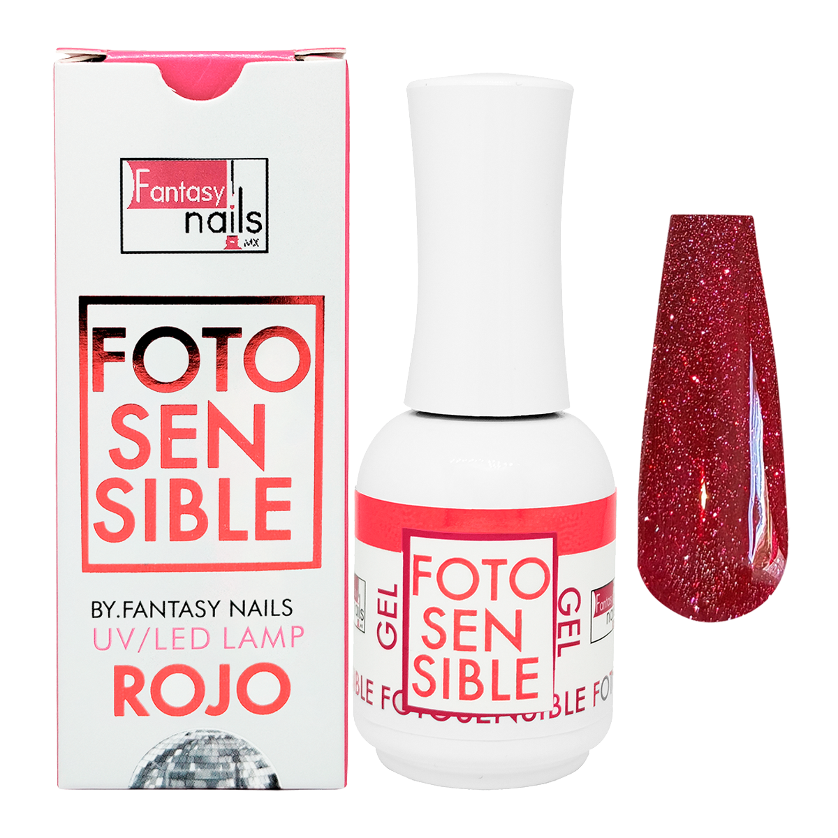 Gel Semipermanente Fotosensible #4 Rojo Fantasy Nails