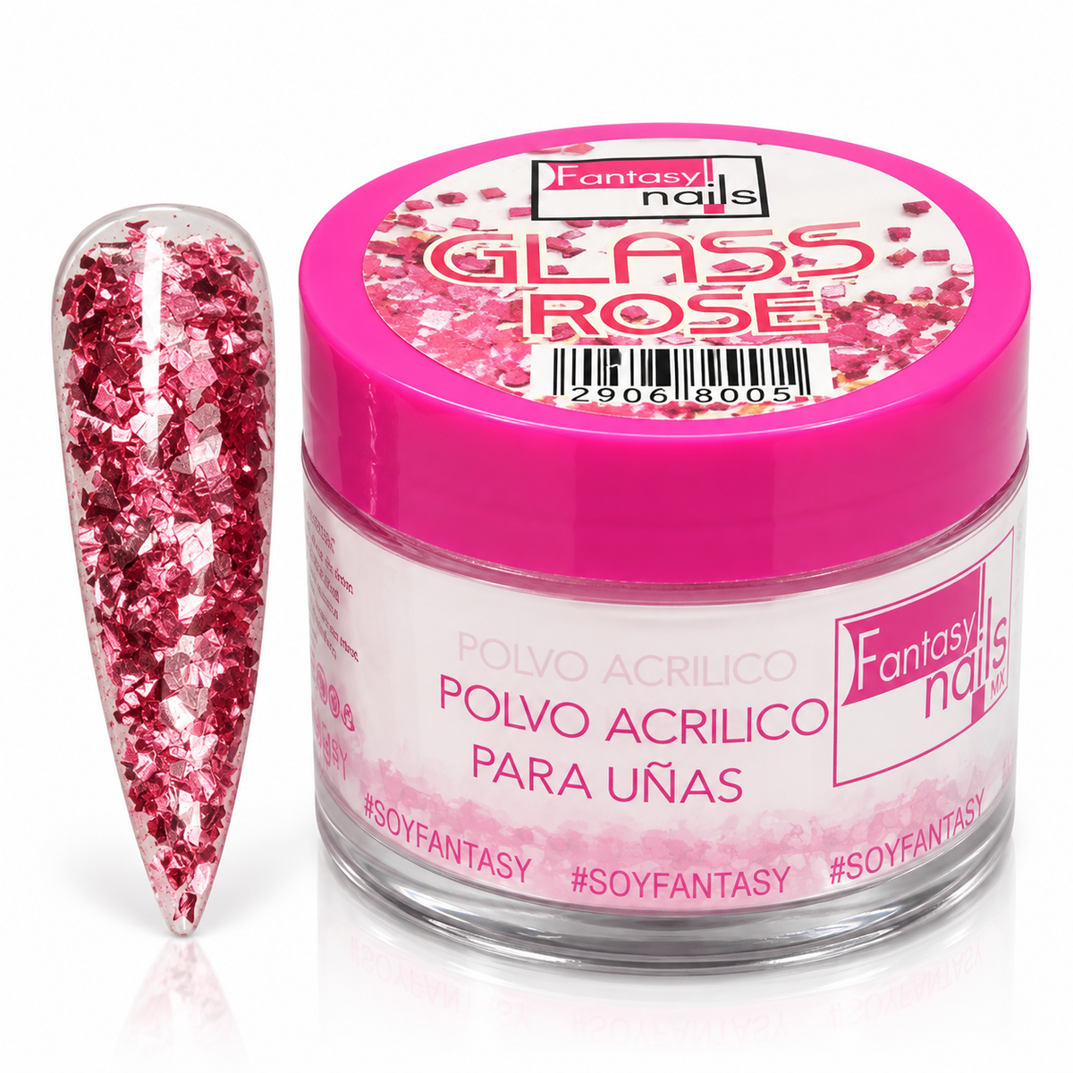 Acrilico Glass Rose Gold 1 Oz Fantasy Nails