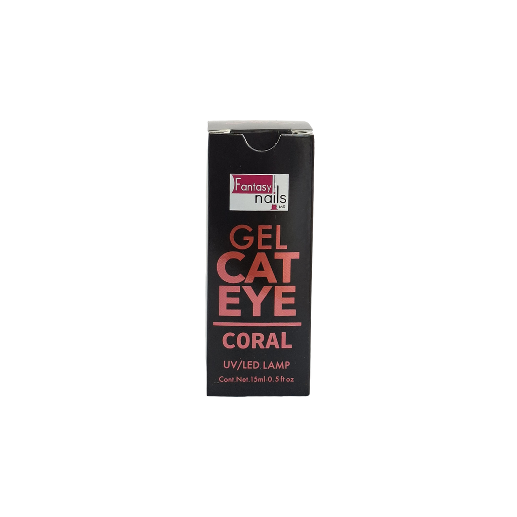 Gel Cat Eye Coral Fantasy Nails