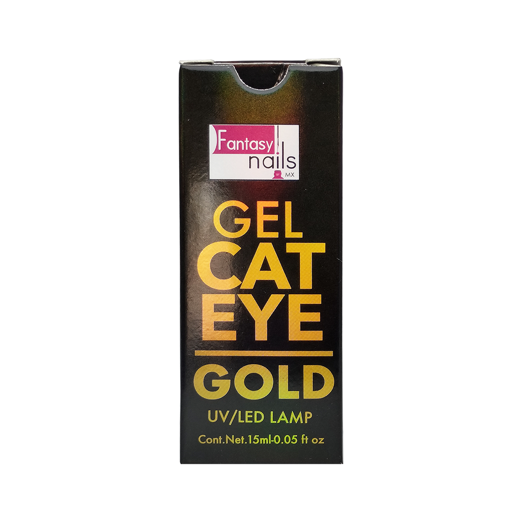 Gel Cat Eye Gold Fantasy Nails