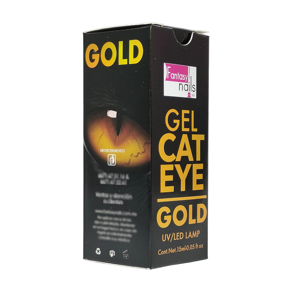 Gel Cat Eye Gold Fantasy Nails