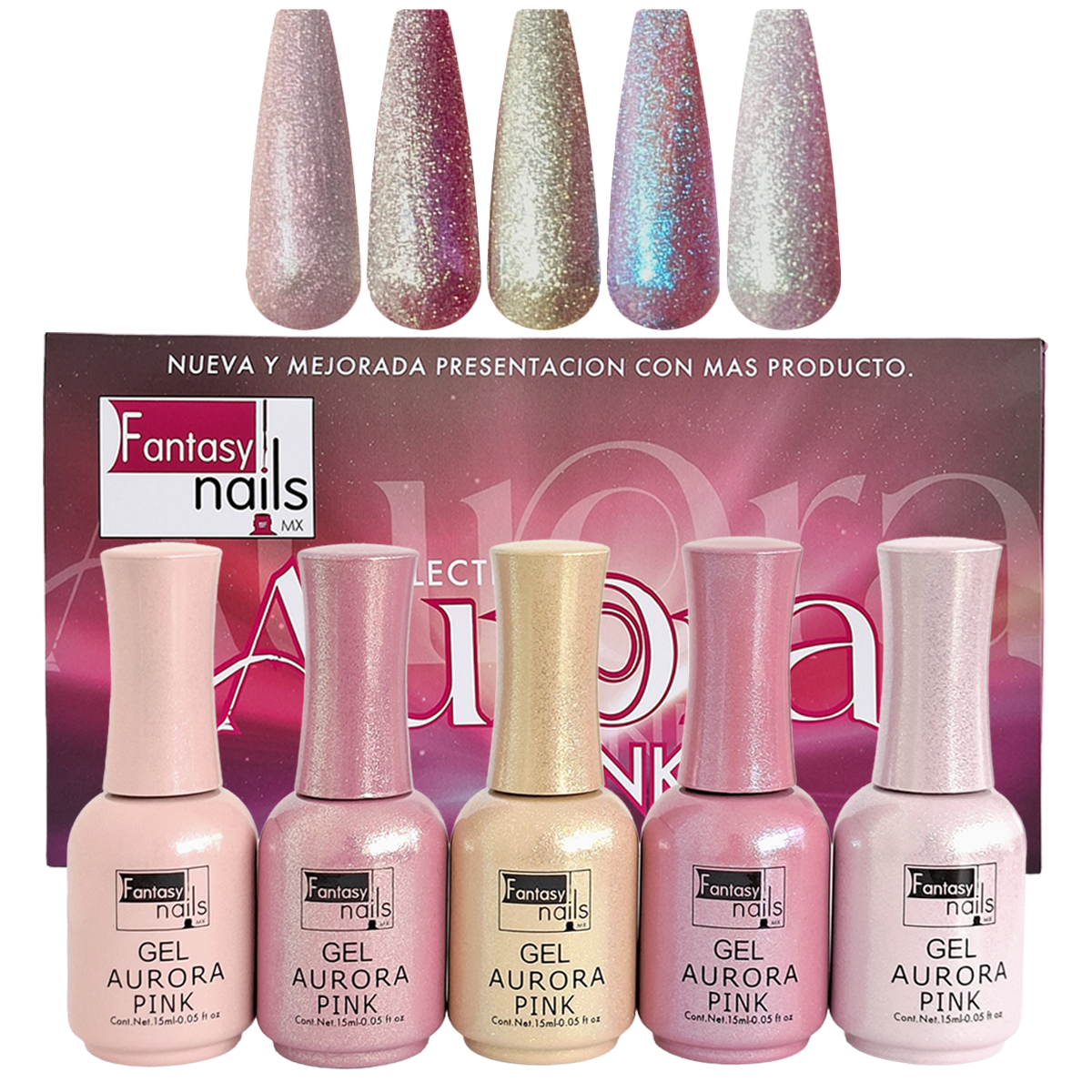 Coleccion Gel Aurora Pink Fantasy Nails