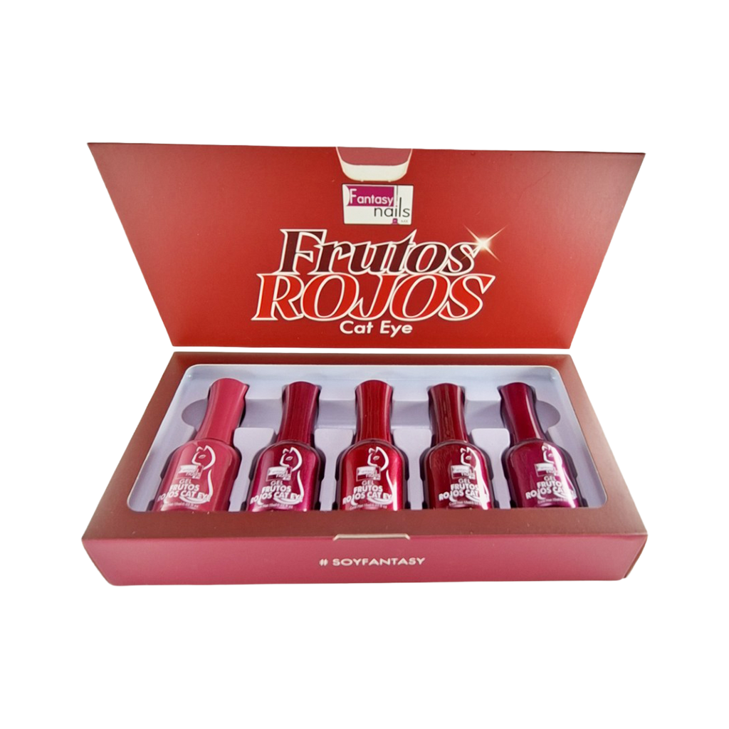 Coleccion Gel Frutos Rojos Cat Eye Fantasy Nails