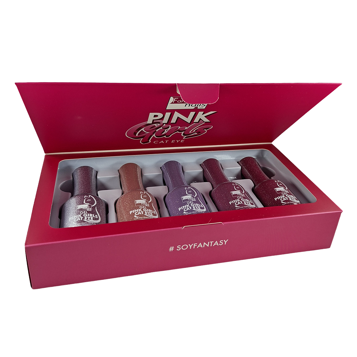Coleccion Gel Pink Girls Cat Eye Fantasy Nails
