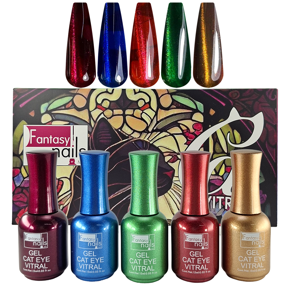 Coleccion Gel Cat Vitral  Fantasy Nails