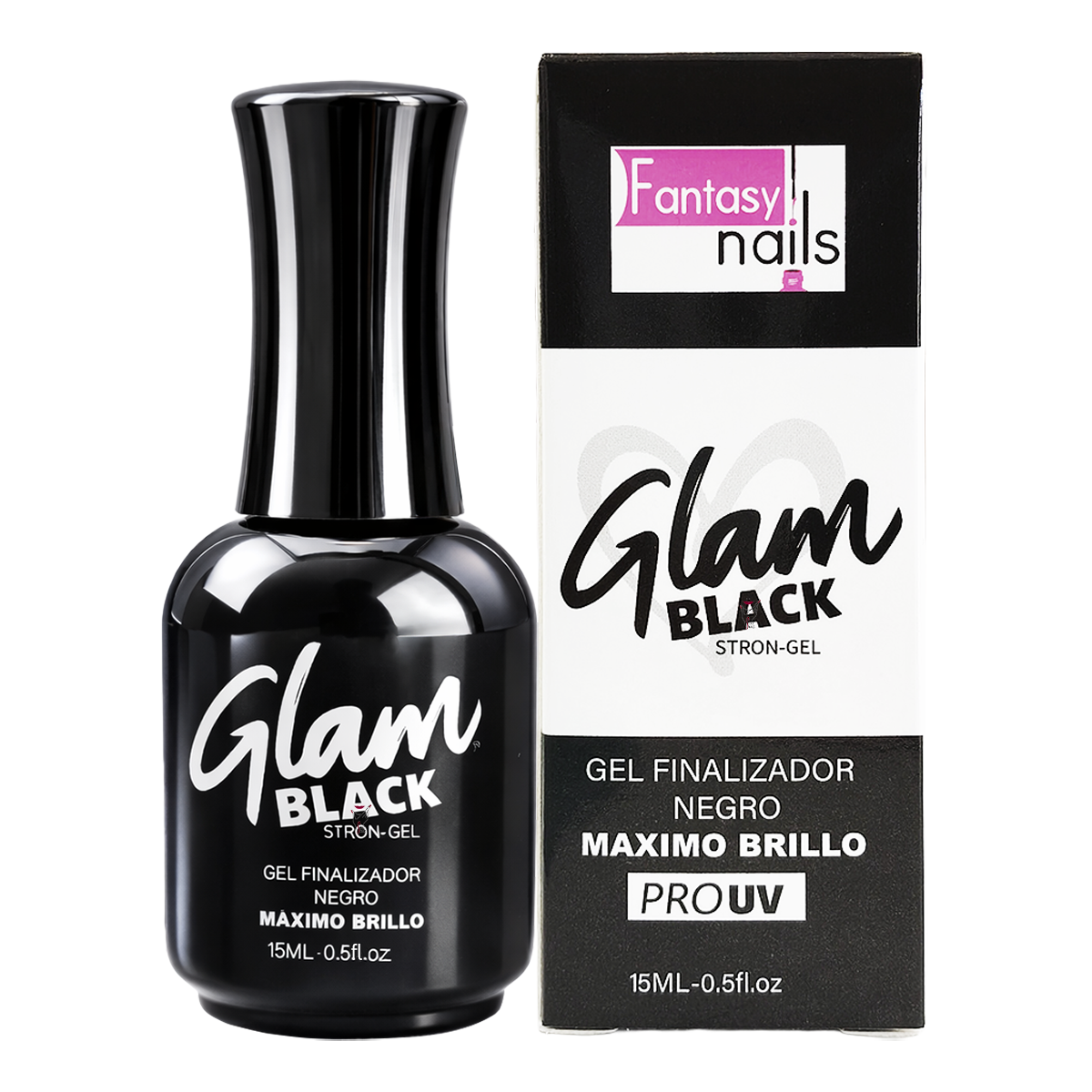 Gel Finalizador Top Glam Black 15 Ml Fantasy Nails