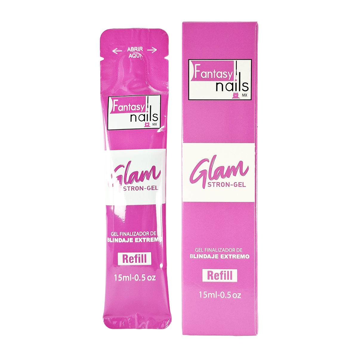 Refill Top Glam Stron Blindaje Extremo 15 Ml Fantasy Nails