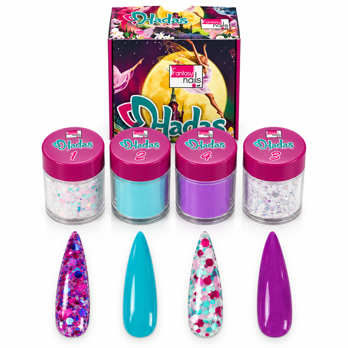 Coleccion Acrilicos 4 Pzs Hadas Fantasy Nails
