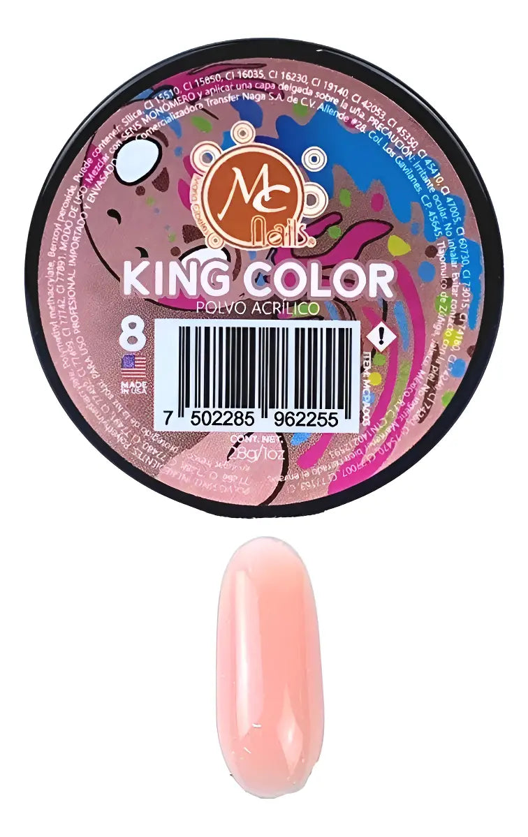 Polvo Acrílico King Color Make Cover #08 1oz Mc Nails