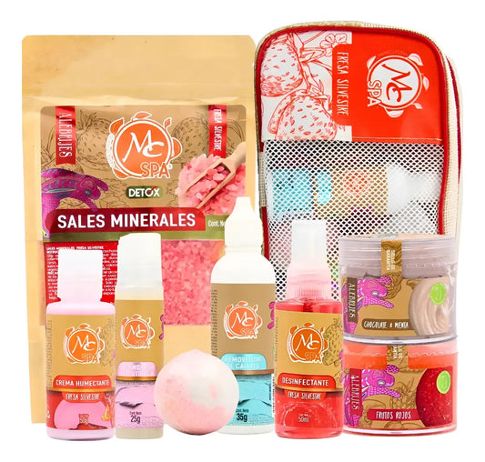 Kit Practi Spa Para Pedicure Y Manicure Fresa Silvestre 9 Pzs Mc Nails