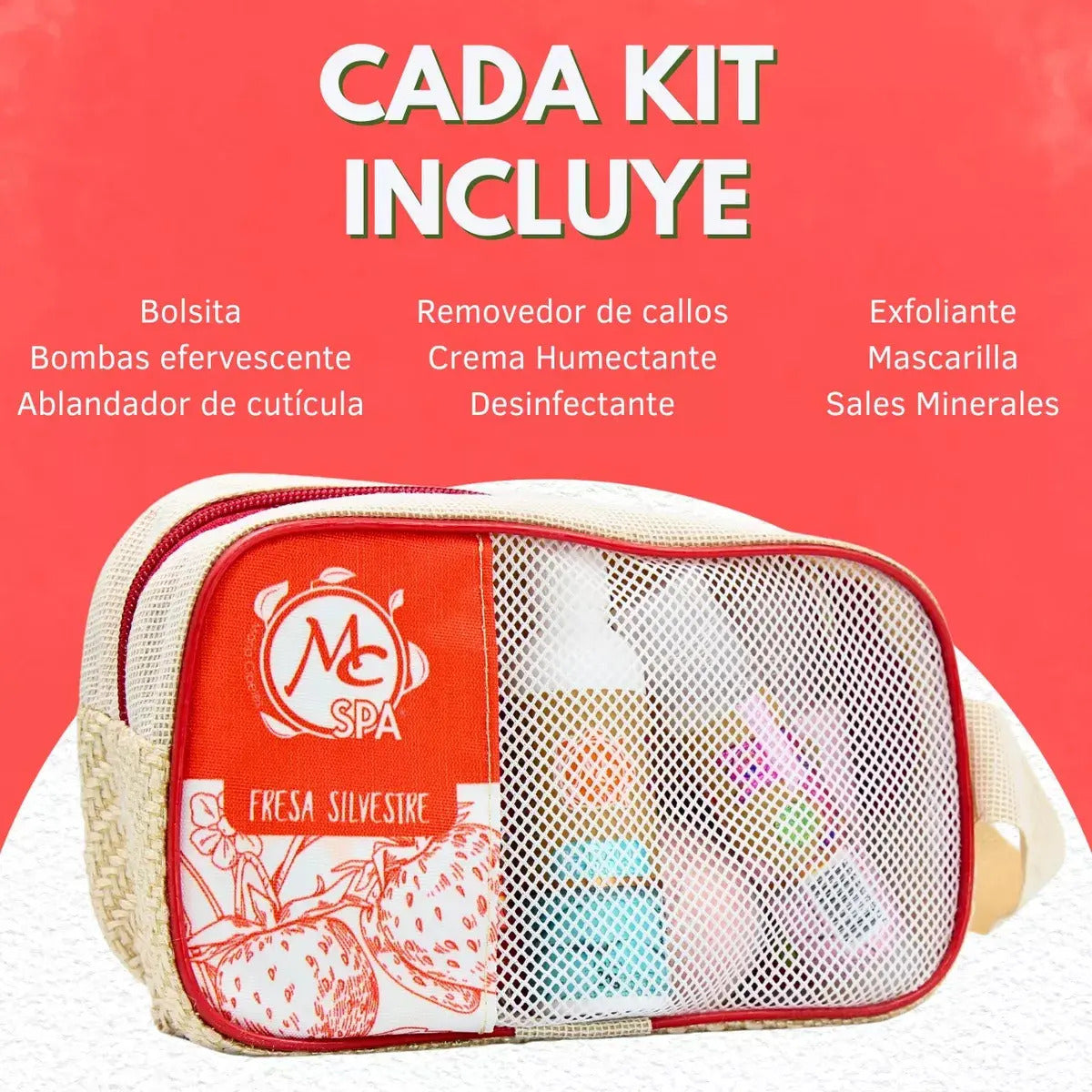 Kit Practi Spa Para Pedicure Y Manicure Fresa Silvestre 9 Pzs Mc Nails