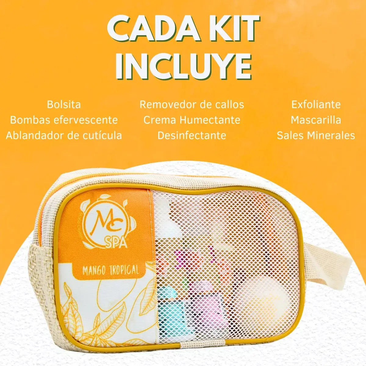 Kit Practi Spa Para Pedicure Y Manicure Mango Tropical 9 Pzs Mc Nails