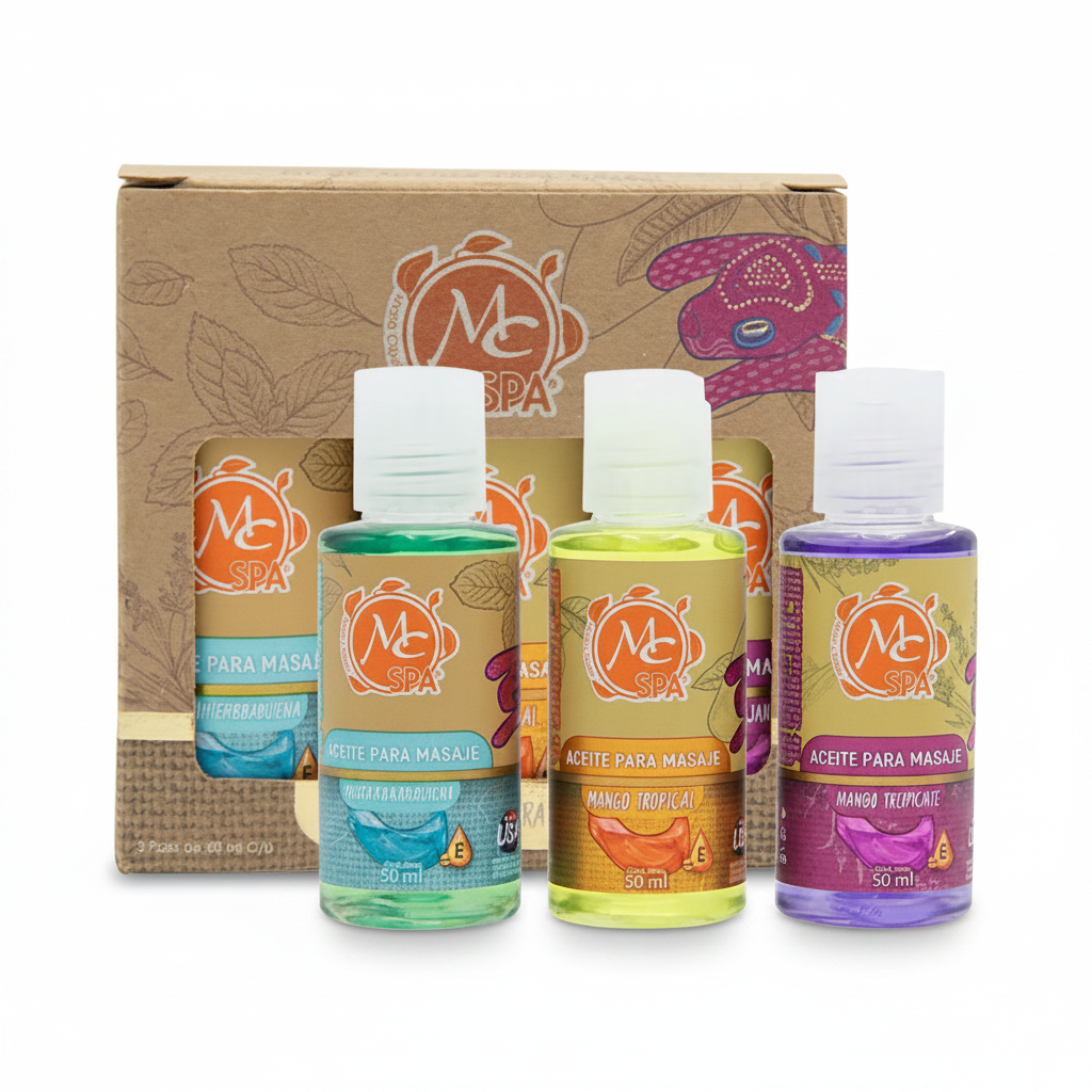 Kit De Aceites Para Masaje 3 Pzs De 50ml C/U Mc Nails