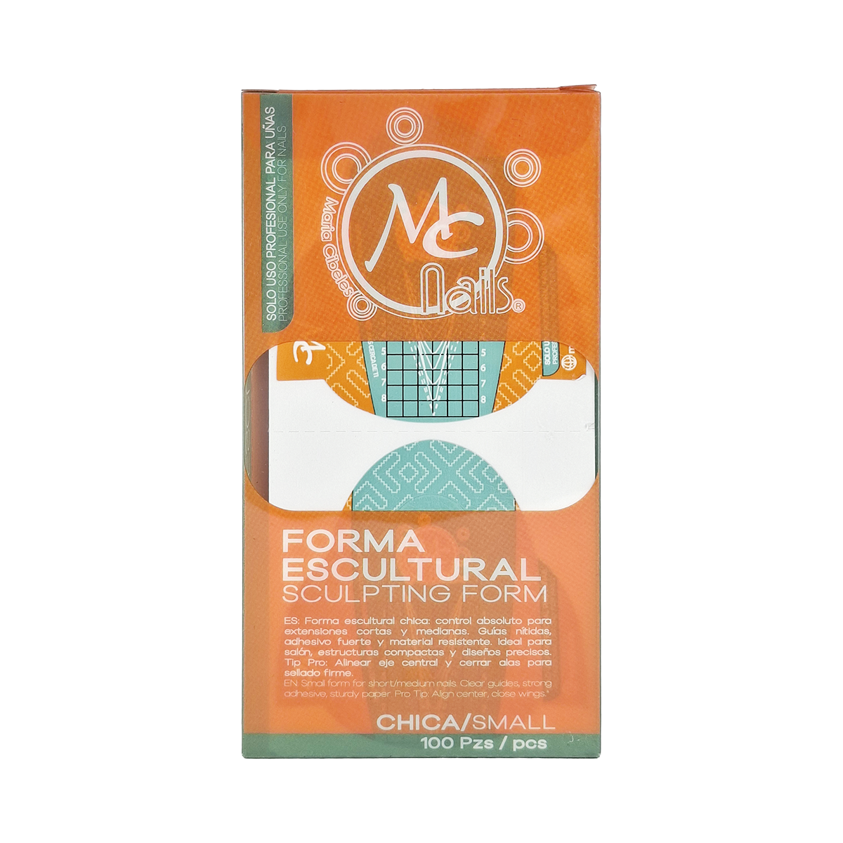 Formas Para Uña Escultural Verde Chica 100 Pzs Mc Nails