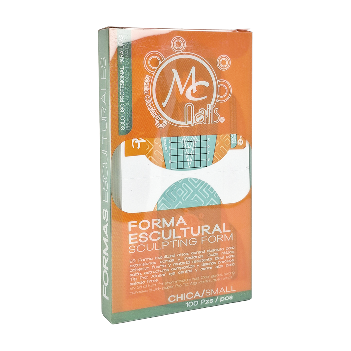Formas Para Uña Escultural Verde Chica 100 Pzs Mc Nails