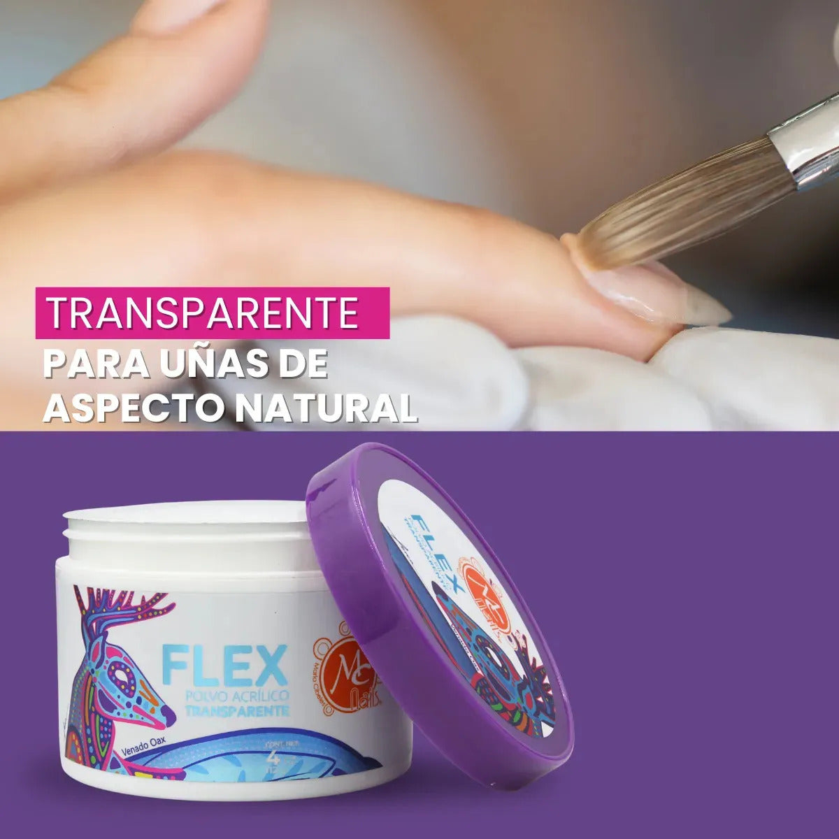 Polvo Acrílico Flex Transparente 4 Oz Mc Nails