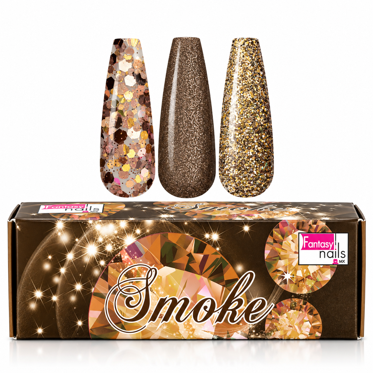 Coleccion Acrilicos 3 Pzs Smoke Fantasy Nails